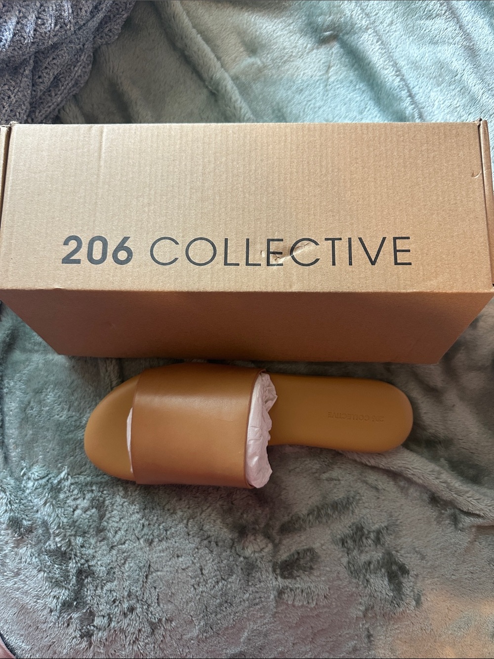 206 Collective Cognac Wide-Strap Slide